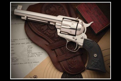 Black Powder Colt Single Action Army Flattop Target .32 S&W Revolver with Holster - Image 6 of 6