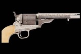 Finest Known Documented Early Production Three Digit Serial Number 164 New York Engraved, Nickel and Gold Colt Model 1871-72 Open Top Revolver - Image 3 of 7
