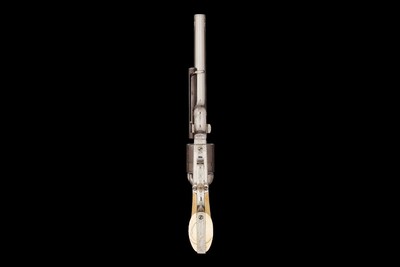 Finest Known Documented Early Production Three Digit Serial Number 164 New York Engraved, Nickel and Gold Colt Model 1871-72 Open Top Revolver - Image 5 of 7