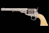 Finest Known Documented Early Production Three Digit Serial Number 164 New York Engraved, Nickel and Gold Colt Model 1871-72 Open Top Revolver - Image 2 of 7
