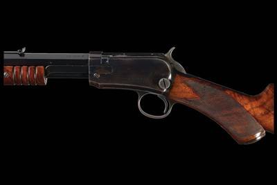 Winchester Deluxe Model 1890 Slide Action Rifle with Unusual Cheekpiece Deluxe Stock - Image 2 of 5