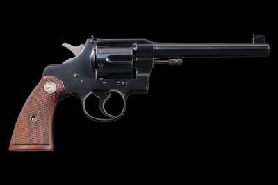 Pre-World War II Colt Third Issue Officer's Model Target Double Action Revolver with Box - Image 1 of 3