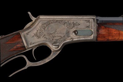 Factory Game Scene Engraved Special Order Marlin Deluxe Model 1881 38-55 - Image 1 of 4