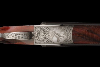 Factory Gian Marco Sabatti Signed and Bulino Game Scene Master Engraved Fratelli Rizzini R1-E Sidelock 12ga Double Barrel Shotgun with Case - Image 3 of 7