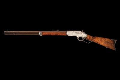 Attractive Documented Antique Special Order Winchester Second Model 1873 Lever Action Rifle with Scarce Nickel Finish & Fancy Stock - Image 2 of 2