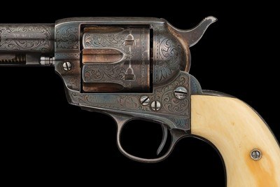 Silver and Gold Plated Cuno Helfricht Deluxe Factory Master Engraved Colt First Generation Single Action Army Revolver - Image 4 of 7