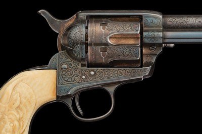 Silver and Gold Plated Cuno Helfricht Deluxe Factory Master Engraved Colt First Generation Single Action Army Revolver - Image 3 of 7