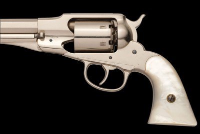 E. Remington & Sons Rider Patent New Model Double Action New Model Metallic Cartridge Conversion Belt Revolver with Pearl Grips .38RF - Image 4 of 4