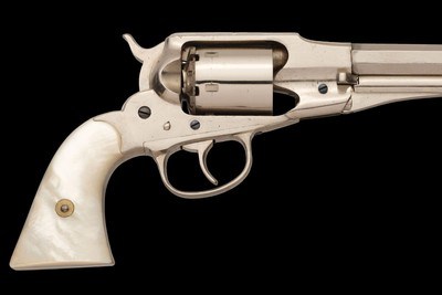 E. Remington & Sons Rider Patent New Model Double Action New Model Metallic Cartridge Conversion Belt Revolver with Pearl Grips .38RF - Image 3 of 4