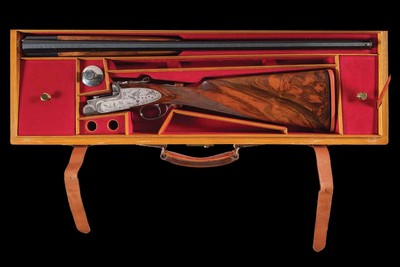 Claudio Cremini Signed and Game Scene Engraved Bertuzzi Sidelock Over/Under 12ga Two Barrel Set with Case - Image 6 of 6