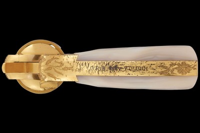 Oscar Young Factory Chiseled, Engraved, Gold Plated, Pearl Stocked Smith & Wesson Model 1899 - Image 5 of 7