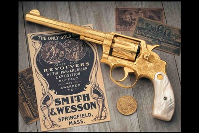 Oscar Young Factory Chiseled, Engraved, Gold Plated, Pearl Stocked Smith & Wesson Model 1899 - Image 7 of 7