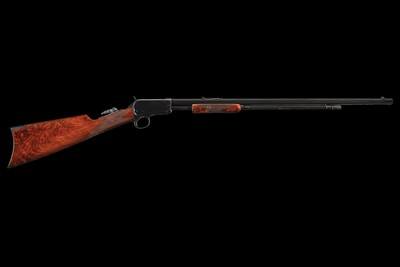 Special Order Winchester Straight Grip Deluxe Model 90 Slide Action Takedown Rifle with Checkered Slide Handle - Image 3 of 6