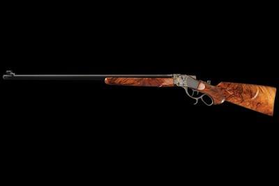 Jim Blair Master Engraved and Gold Inlaid, Custom Sharps Rifle Co. Model 1878 38-55 Borchardt Single Shot Falling Block Rifle with Case - Image 4 of 6