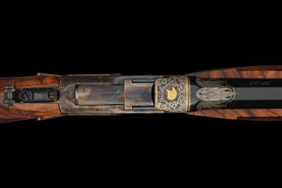 Jim Blair Master Engraved and Gold Inlaid, Custom Sharps Rifle Co. Model 1878 38-55 Borchardt Single Shot Falling Block Rifle with Case - Image 5 of 6