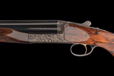 Maximo Gobbi Signed, Engraved, and Gold Inlaid Perazzi DC-12 Side by side 12 ga Shotgun Two Barrel Set with Case - Image 2 of 5