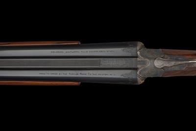 Factory Engraved and Relief Gold Inlaid Hunter Arms Co./L. C. Smith Premier Grade Side by side 12 ga Shotgun with Case - Image 3 of 8