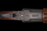 Factory Engraved and Relief Gold Inlaid Hunter Arms Co./L. C. Smith Premier Grade Side by side 12 ga Shotgun with Case - Image 4 of 8