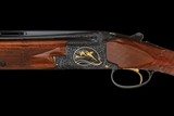 E. Theunens Signed, Engraved, and Gold Inlaid Abercrombie & Fitc Belgian Browning .410 Bore Midas Grade Lightning Superposed 3 Barrel Set - Image 2 of 5
