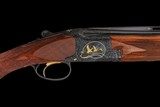 E. Theunens Signed, Engraved, and Gold Inlaid Abercrombie & Fitc Belgian Browning .410 Bore Midas Grade Lightning Superposed 3 Barrel Set - Image 1 of 5