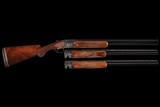 E. Theunens Signed, Engraved, and Gold Inlaid Abercrombie & Fitc Belgian Browning .410 Bore Midas Grade Lightning Superposed 3 Barrel Set - Image 4 of 5