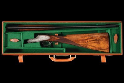 Galeazzi and Sabatti Signed and Master Engraved Abbiatico & Salvinelli .410 Bore Sidelock Over/Under Shotgun with Case - Image 6 of 6