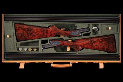 Pair of Factory Gian Marco Sabatti Signed and Master Engraved Fratelli Rizzini 16 Gauge R1-E Sidelock Double Barrel Shotguns with Case - Image 1 of 11