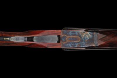 Pair of Factory Gian Marco Sabatti Signed and Master Engraved Fratelli Rizzini 16 Gauge R1-E Sidelock Double Barrel Shotguns with Case - Image 4 of 11