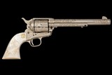 Consecutive Pair of Alvin A. White Signed Master Engraved Colt Second Generation Single Action Army Revolvers with Relief Carved Steer Head Pearl Grip - Image 7 of 11