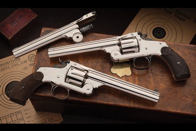 Cased Pair of Early Production Smith & Wesson New Model No. 3 Target Single Action Revolvers with Extra Barrel 32-44 S&W - Image 9 of 9