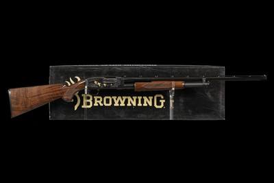 Factory Engraved and Gold Accented Browning 20 Gauge Model 12 Grade V Slide Action Shotgun with Box - Image 1 of 4