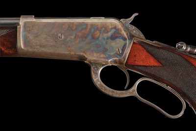 Factory Engraved Antique Special Order Winchester Deluxe Model 1886 Lever Action Rifle in .45-90 W.C.F. Matted Round Barrel - Image 2 of 5