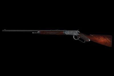 Phil Clundt Panel Scene Relief Etched Special Order Winchester Deluxe Model 1894 Lever Action Takedown Rifle 30 WCF - Image 4 of 4