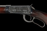 Phil Clundt Panel Scene Relief Etched Special Order Winchester Deluxe Model 1894 Lever Action Takedown Rifle 30 WCF - Image 2 of 4
