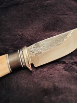 BEHRING MADE HUNTING KNIFE *WALRUS TUSK HANDLE* *BEAUTIFUL* - 5 of 8