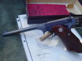 Colt Pre Woodsman Target, Elephant Ear Grips, box, papers, tool, and Colt letter - 2 of 12