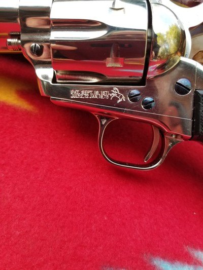 Colt Single Action Army 7 1/2 ,45 Colt ,Nickel ,Fire Blue screws,LNIB - Image 3 of 12