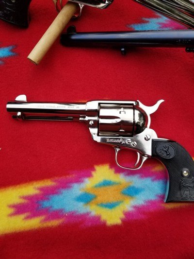 Colt Single Action Army, 45 Colt , 4 3/4" Nickel LNIC - Image 1 of 12