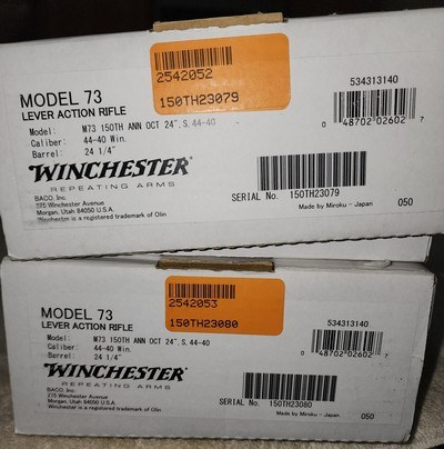 STUNNING PAIR OF Model 1873 150th Anniversary WINCHESTERS 44-40 #79 AND #80 OF ONLY 150 MADE FOR 2023 SHOTSHOW VERY RARE - Image 15 of 20