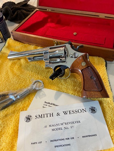 S&W Model 57-6” Nickel in Didplay Box
