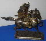  Vintage Bronze Figure of a Samurai Warrior riding his Stallion - 2 of 8
