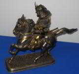  Vintage Bronze Figure of a Samurai Warrior riding his Stallion - 4 of 8