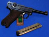  German Blank Chamber (Sneak) P08 Luger Rework with Rural Police Unit Marking - 2 of 9
