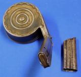 WWI German 2nd Model Snail Drum Magazine with Dust Cover - 5 of 9