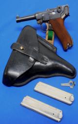 German DWM P.08 Luger Pistol with Holster & 2 Matching Mags - 1 of 13