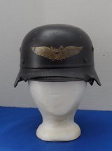 German M35 Combat Luftschutz Beaded Helmet - 1 of 8