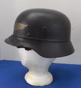 German M35 Combat Luftschutz Beaded Helmet - 3 of 8