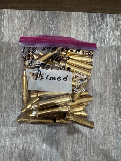 .338-378 Weatherby Magnum Brass – 43 Pieces – NEW Factory Primed – NormaHeadstamp - Image 1 of 2