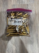 63 pcs .270 Weatherby Mag Brass – Weatherby Headstamp – Factory Primed – NEW - 1 of 2