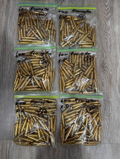 300 pcs 6mm Remington BrassR P HeadstampNEWBulk Lot
